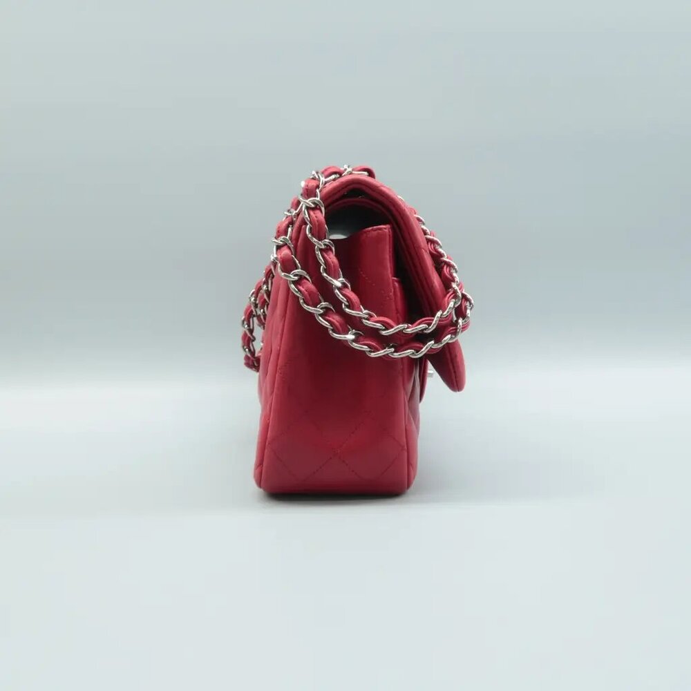 100% Authentic CHANEL CF Jumbo Red Leather Shoulder Bag - Picture 4 of 12